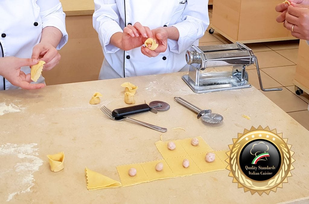 making-tortellini  Pasta course in Italy